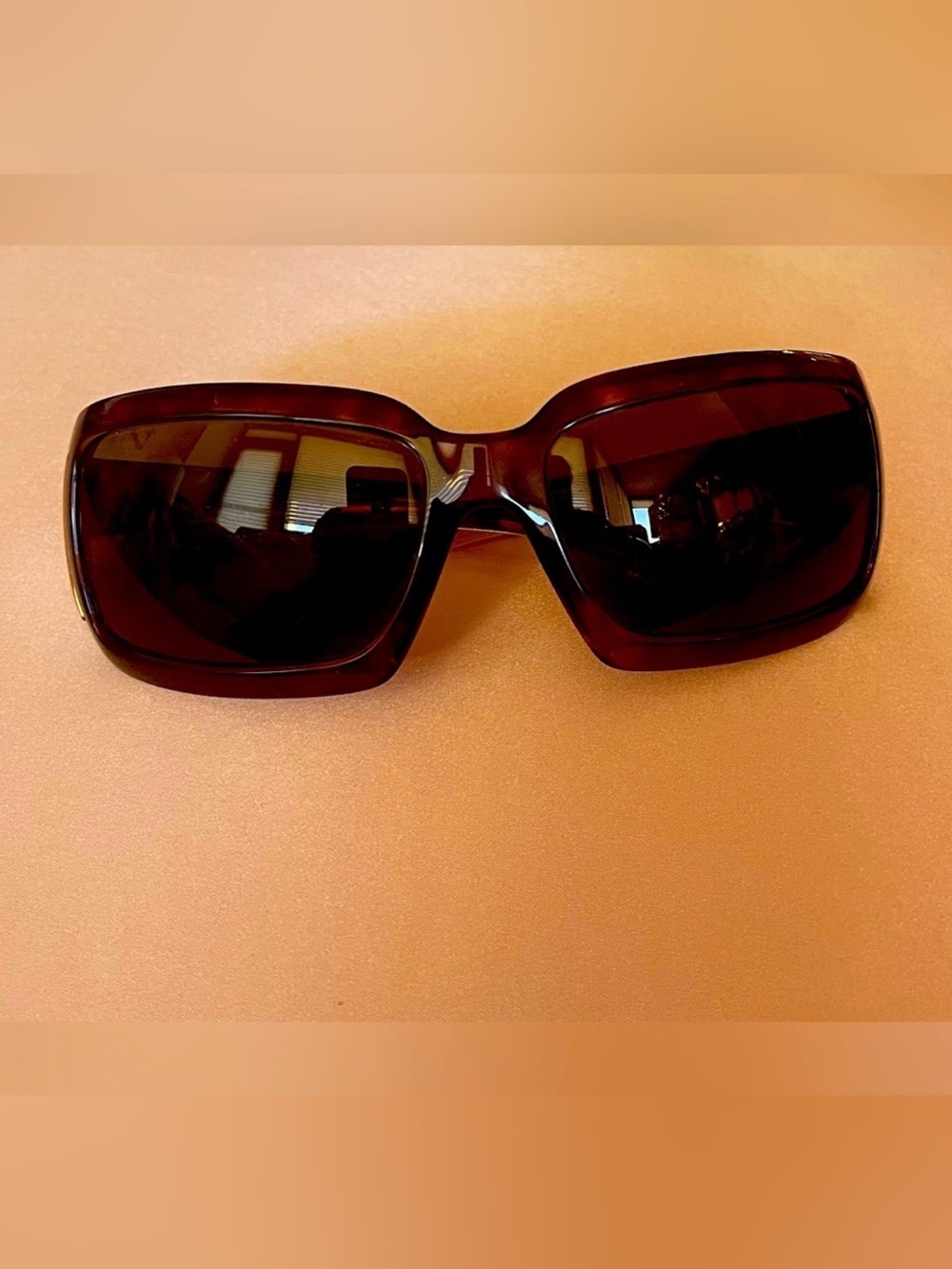 Prada Women's Brown Oversized Rectangle Sunglasses